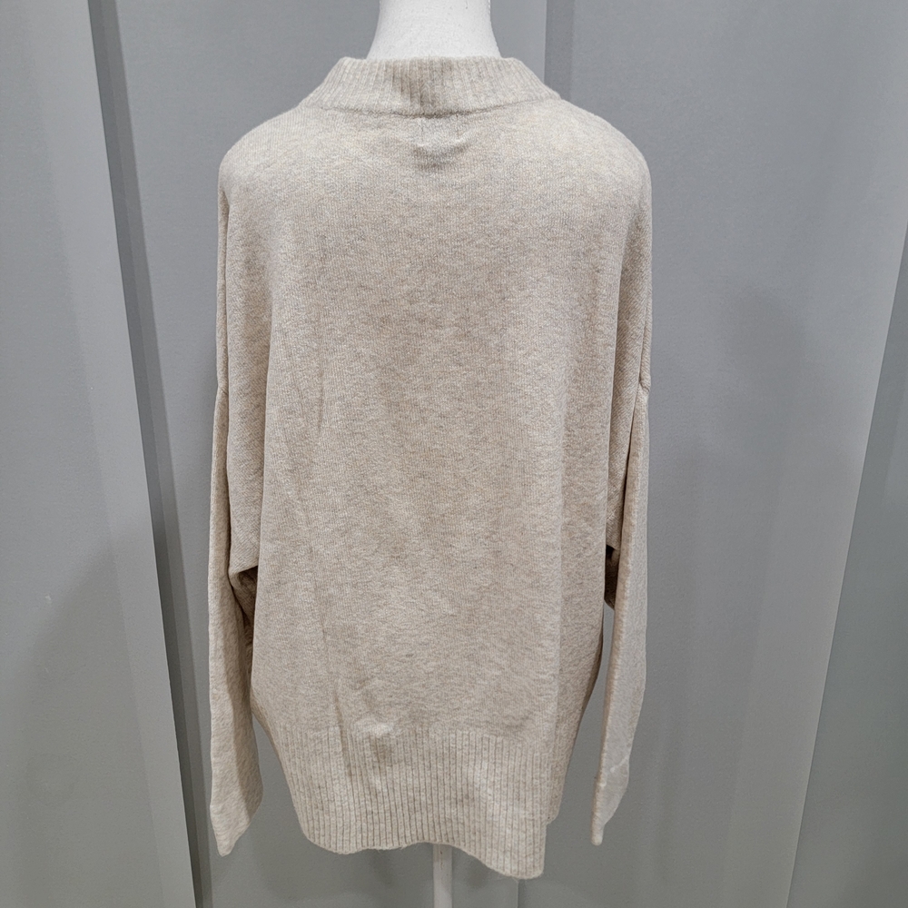 a new day Relaxed Crewneck Sweater in Oatmeal - Picture 4 of 5